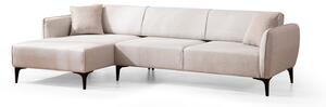 Designová rohová sedačka Beasley 270 cm šedo-bílá - levá