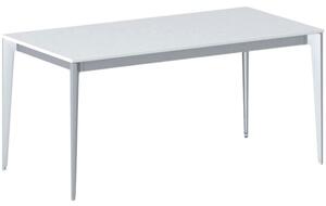 Kancelářský stůl PRIMO ACTION, šedostříbrná podnož, 1600 x 800 mm, bílá