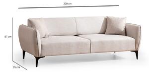 Designová 3-místná sedačka Beasley 220 cm šedo-bílá