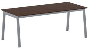 Kancelářský pracovní stůl PRIMO BASIC, šedostříbrná podnož, 2000 x 900 mm, ořech