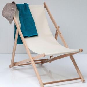 Kare Design Bukové zahradní lehátko Bright Summer s béžovým sedákem