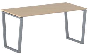 Kancelářský stůl PRIMO IMPRESS, šedostříbrná podnož, 1600 x 800 mm, buk