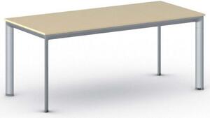 Kancelářský stůl PRIMO INVITATION, šedostříbrná podnož 1800 x 800 mm, bříza