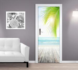 Samolepící fototapeta na dveře 95x210cm - Slunečná pláž z mola, 25