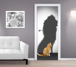 Samolepící fototapeta na dveře 95x210cm - sedící kočka, 48