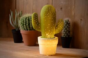 Dětská stolní lampička Lucide Cactus 13513/01/33 1x40W E14 - kvalitní keramika