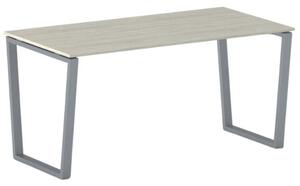 Kancelářský stůl PRIMO IMPRESS, 160x80 cm, šedostříbrná podnož, dub přírodní