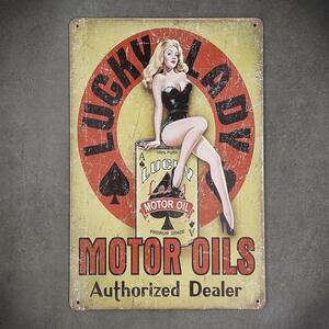Kovová cedule Lucky Lady Motor Oil