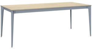 Kancelářský stůl PRIMO ACTION, šedostříbrná podnož, 2000 x 900 mm, dub přírodní