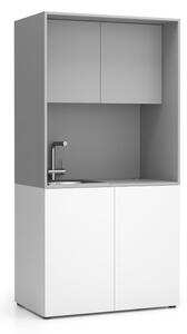 Kuchyňka NIKA se dřezem a baterií 1000 x 600 x 2000 mm, šedá, levé