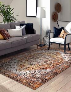Makro Abra Kusový koberec ANTIKA Vhodný k praní klasický moderní krémový pomerančový Rozměr: 80x150 cm