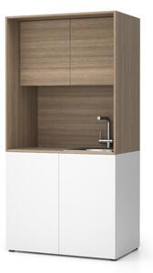 Kuchyňka NIKA se dřezem a baterií 1000 x 600 x 2000 mm, dub přírodní, pravé