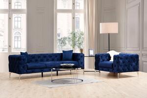 Designová 3-místná sedačka Rococo 237 cm tmavě modrá