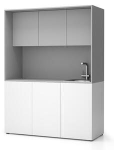 Kuchyňka NIKA se dřezem a baterií 1481 x 600 x 2000 mm, šedá, pravé