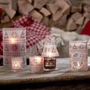 Yankee Candle - Red Nordic Frosted Glass svícen na svíčku