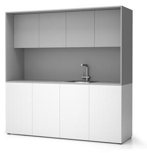 Kuchyňka NIKA se dřezem a baterií 1963 x 600 x 2000 mm, šedá, pravé