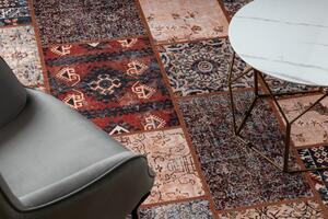 Makro Abra Kusový koberec ANTIKA Vhodný k praní patchwork moderní terakota Rozměr: 80x150 cm