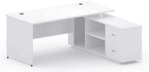 Kancelářský stůl se skříňkou MIRELLI A+ 1600 x 1600 mm, pravý, bílý