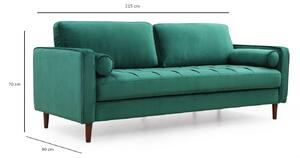 Design 3místná pohovka Jarmaine 215 cm zelená