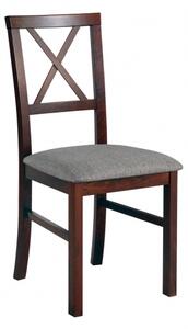 Drewmix jídelní sestava DX 9 + odstín lamina (deska stolu) bílá, odstín dřeva (židle + nohy stolu) bílá, potahový materiál látka