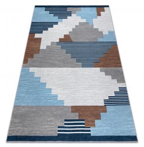 Makro Abra Kusový koberec ANTIKA 124 Vhodný k praní geometrický moderní béžový modrý Rozměr: 120x170 cm