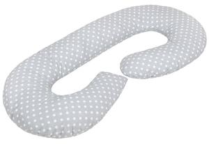 Univerzální kojící polštář ve tvaru C New Baby XL šedý s puntíky