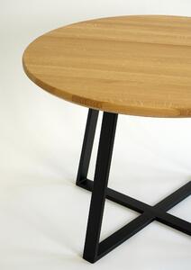 Kulatý jídelní stůl Rondo III s masivní dubovou deskou 900 mm