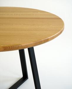 Kulatý jídelní stůl Rondo III s masivní dubovou deskou 900 mm