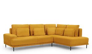 Moderní Rohová sedací souprava do obývacího pokoje Nicole L Žlutá Strana pravá Barva Černý