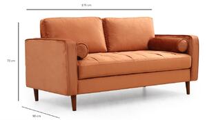 Designová sedačka Jarmaine 175 cm oranžová