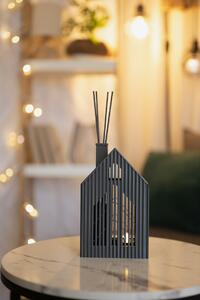 DOMEČEK CASETTA - Aroma difuzér a LED svíčka , antracit-matný