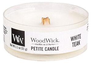 WoodWick - vonná svíčka Petite, White Teak (Bílý teak) 31g