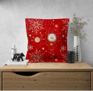 Ervi povlak na polštář bavlněný s lemem Vánoční červený
