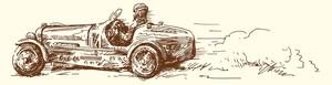 Obraz retro závodní auto