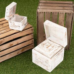 Garthen Sada dřevěných vintage boxů, bílé