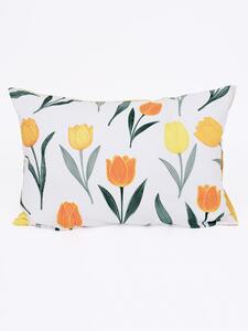 MK Lůžkoviny Bavlněný povlak na polštář Renforcé 40 x 60 cm - Květy tulipánů oranžové