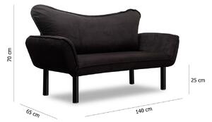 Designová rozkládací pohovka Wenda 140 cm černá