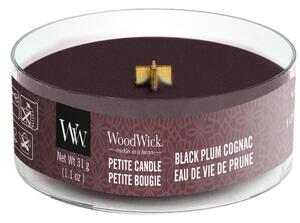 WoodWick - vonná svíčka Petite, Black Plum Cognac (Koňak z černých švestek) 31g