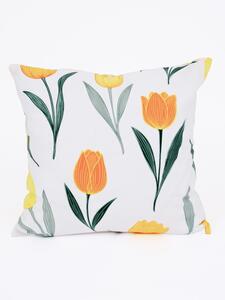 MK Lůžkoviny Bavlněný povlak na polštář Renforcé 40 x 40 cm - Květy tulipánů oranžové