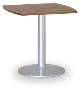 Konferenční stolek ZEUS II, 660x660 mm, šedá podnož, deska ořech