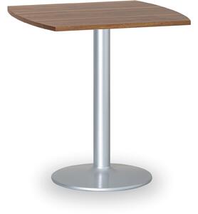 Konferenční stolek FILIP II, 660x660 mm, šedá podnož, deska ořech