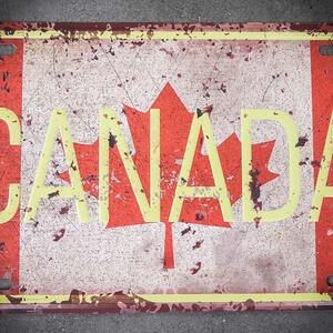 Kovová cedule vlajka CANADA