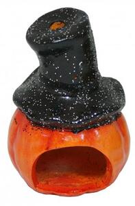 Goba Svícen dýně s kloboukem, keramický na čajovou svíčku 13 cm