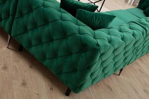 Designová rohová sedačka Rococo zelená - levá