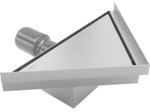 Mexen Flat trojúhelníková podlahová vpusť 20 x 20 cm, Chromovaná