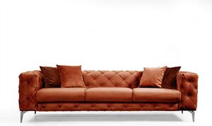 Designová 3-místná sedačka Rococo 237 cm oranžová