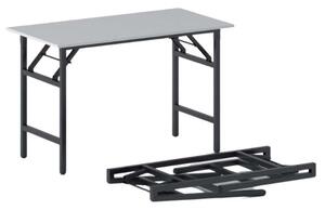 Konferenční stůl FAST READY s černou podnoží 1200 x 600 x 750 mm, šedá