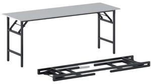Konferenční stůl FAST READY, 170x50 cm, černá podnož, šedá
