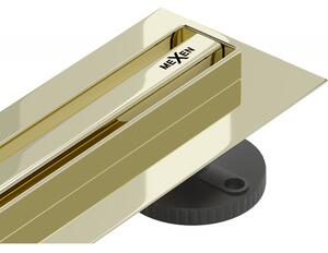 Mexen Flat 360° Slim lineární odtok rotační 60 cm, Zlatá