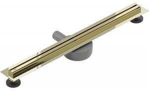 Mexen Flat 360° Slim lineární odtok rotační 60 cm, Zlatá